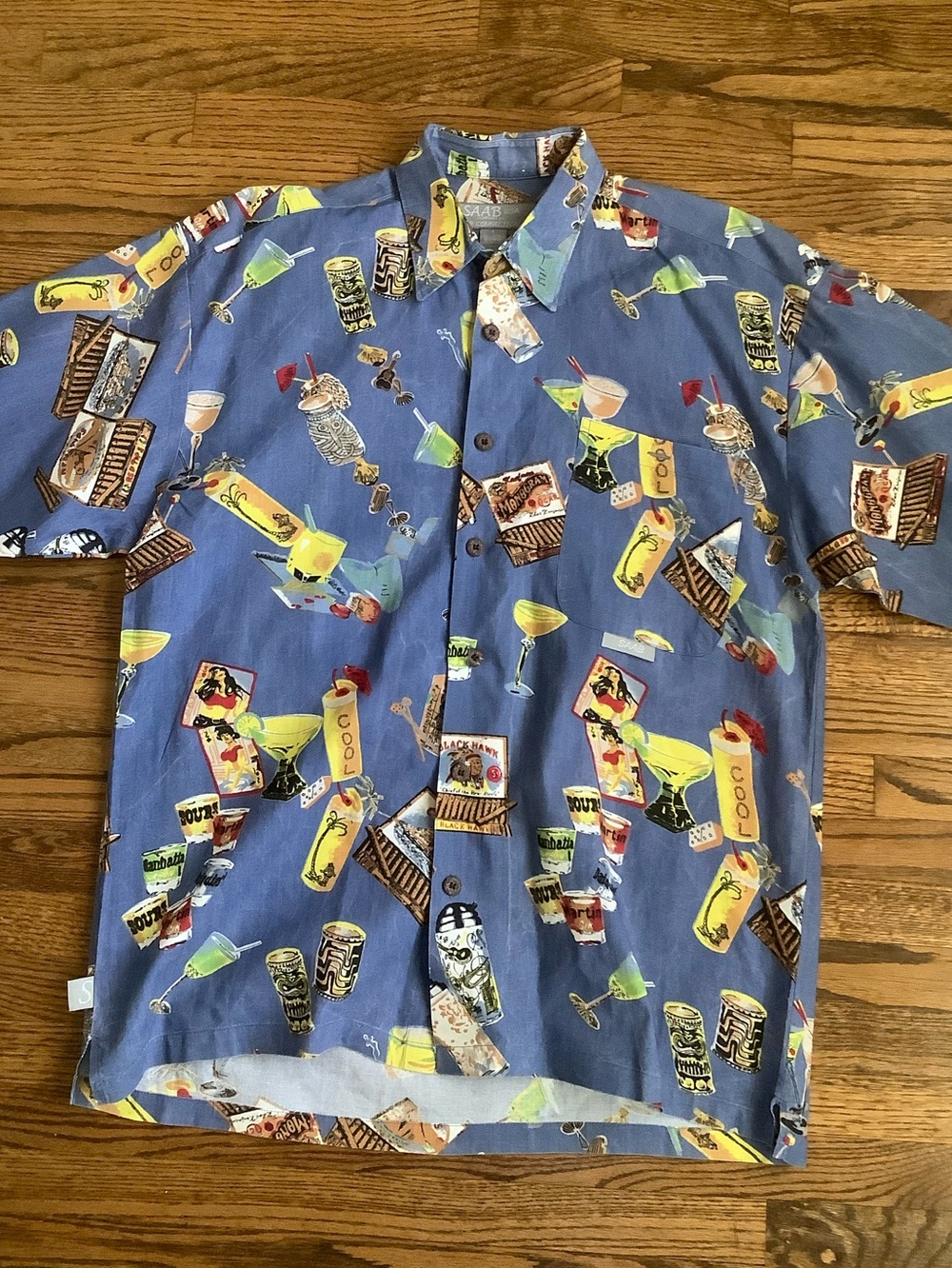 Vintage Hawaiian Tiki Tropical Vacation Leisure Button Down Shirt